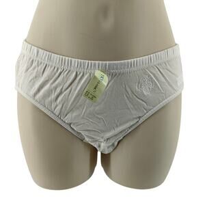 Try Classic White Cotton Panty Embroidered Womens Small